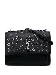 Saint Laurent Medium Leather Monogram Stars and Hearts Sunset Bag