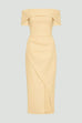Manning Cartel Almond Off Shoulder Midi Dress (For Hire)