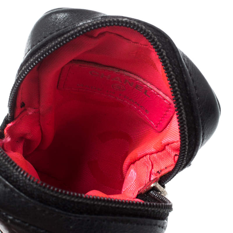 Vintage Chanel Black/White Quilted Leather Cambon Ligne Case