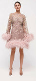 Rachel Gilbert Lennox Mini Dress Pink Nude (For Hire)