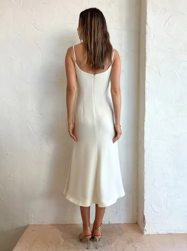 Rachel Gilbert Margot Midi Dress Coconut (For Hire)