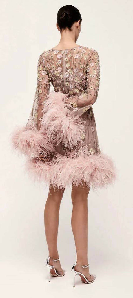 Rachel Gilbert Lennox Mini Dress Pink Nude (For Hire)