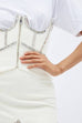AREA NYC Baguette Crystal Stitched Ivory Corset