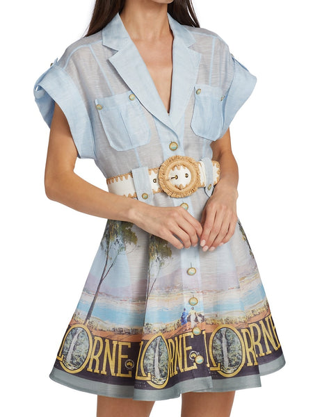 Zimmermann Postcard Shirt Mini Dress (For Hire)