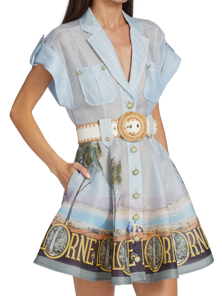 Zimmermann Postcard Shirt Mini Dress (For Hire)