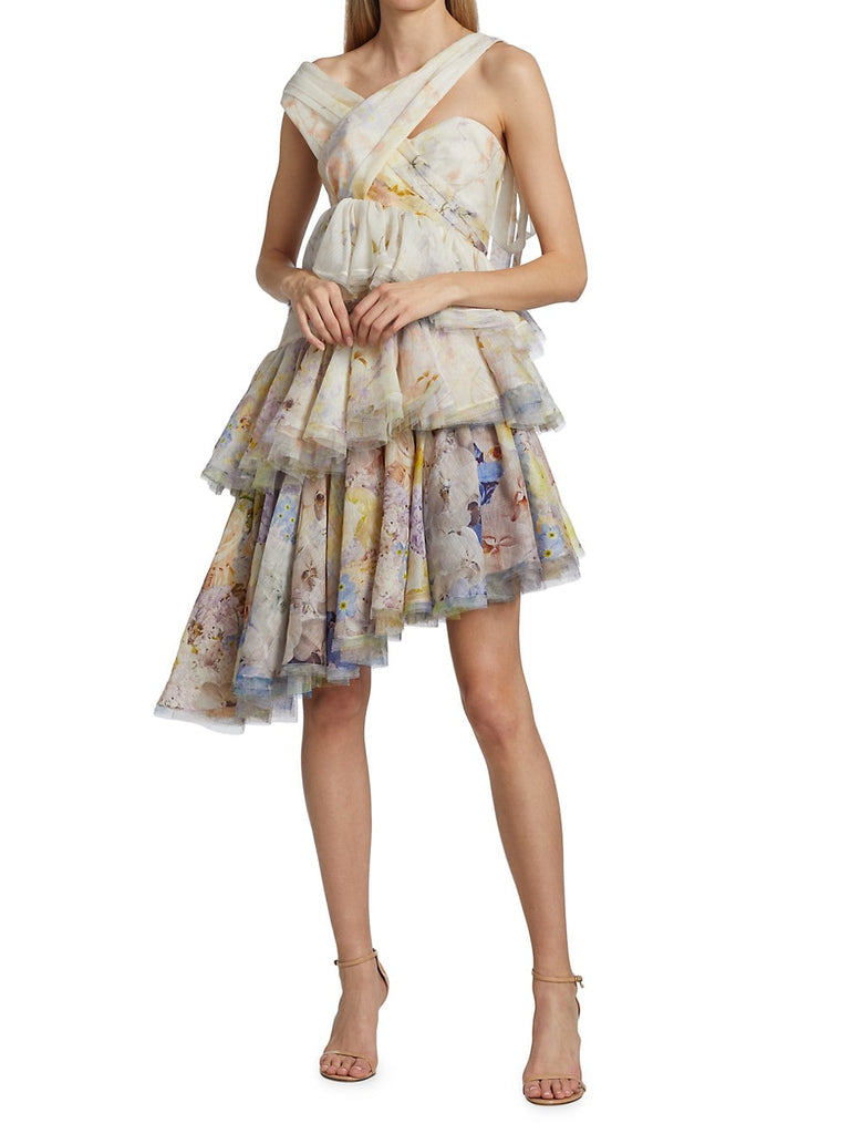 Zimmermann Rhythmic Asymmetric Mini Dress (For Hire)