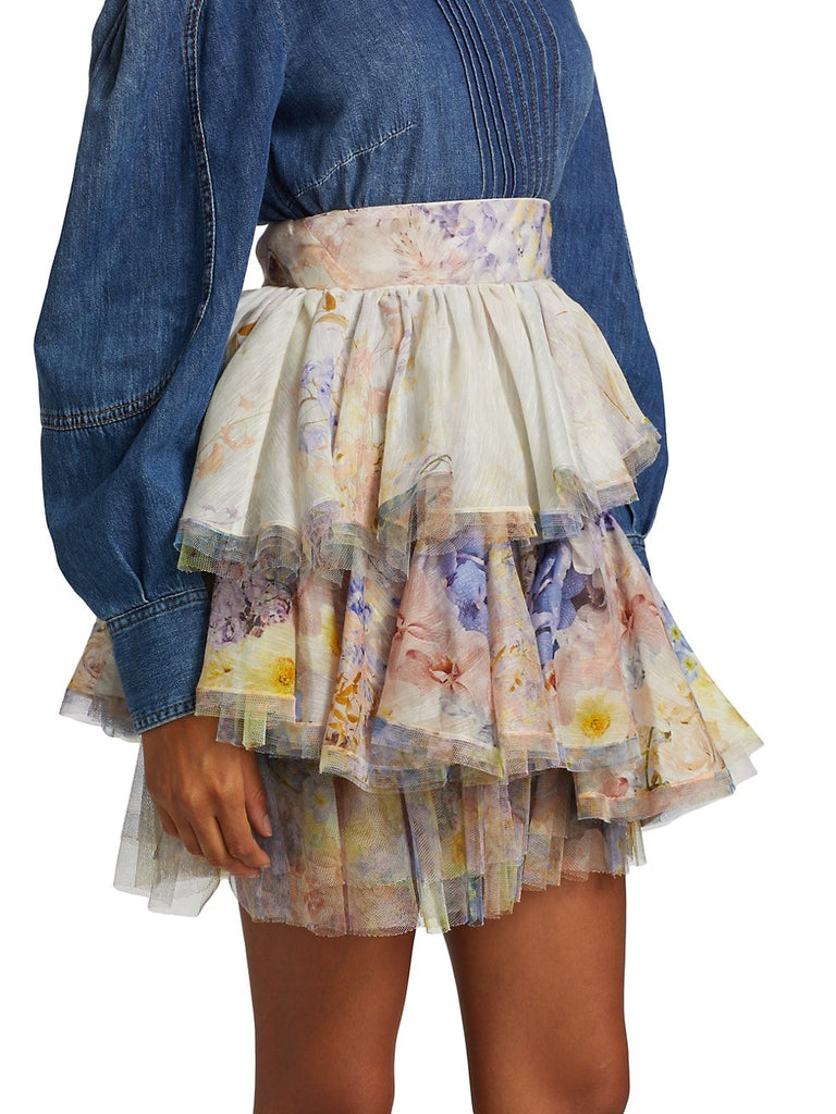 Zimmermann Rhythmic Tiered Mini Skirt (For Hire)