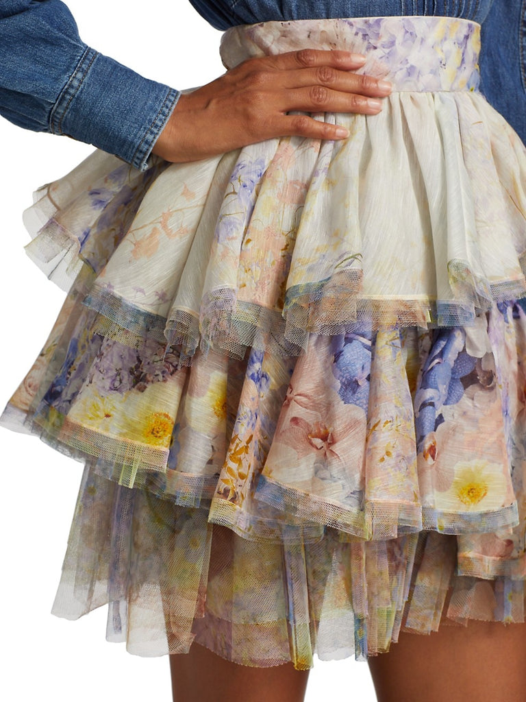 Zimmermann Rhythmic Tiered Mini Skirt (For Hire)