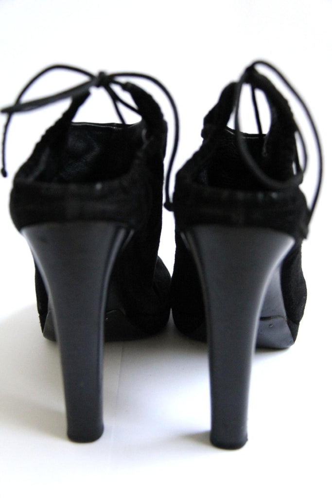 Gucci Black Suede Bootie Heels