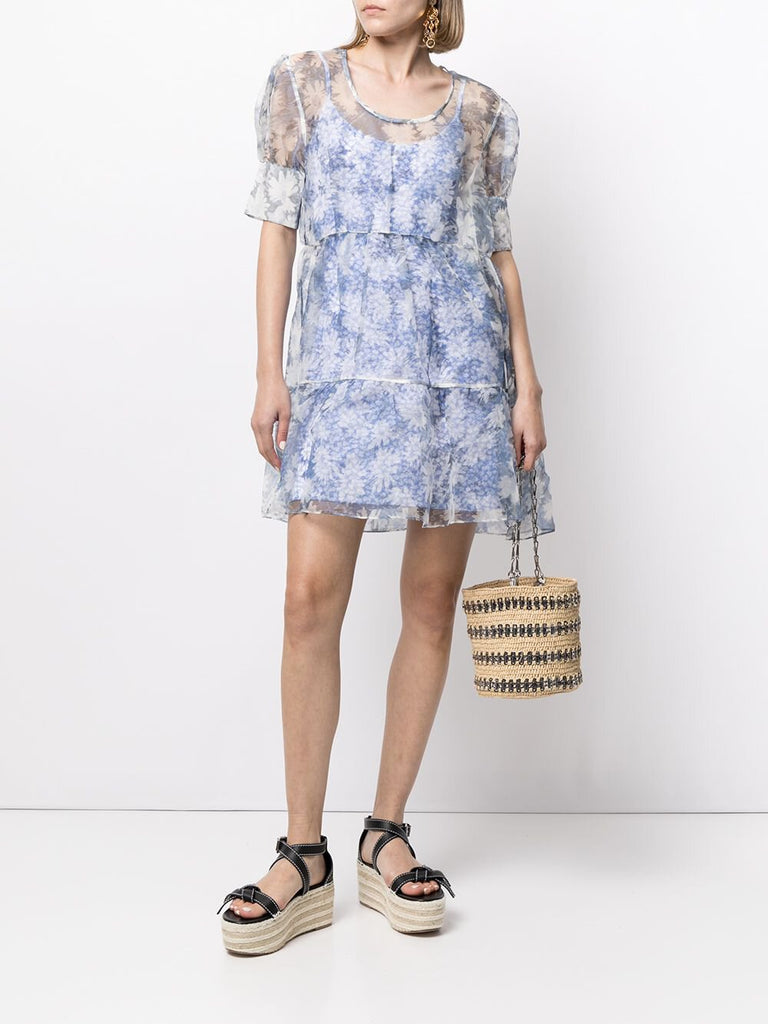 SIR The Label Anais Puff Sleeve Mini Dress (For Hire)