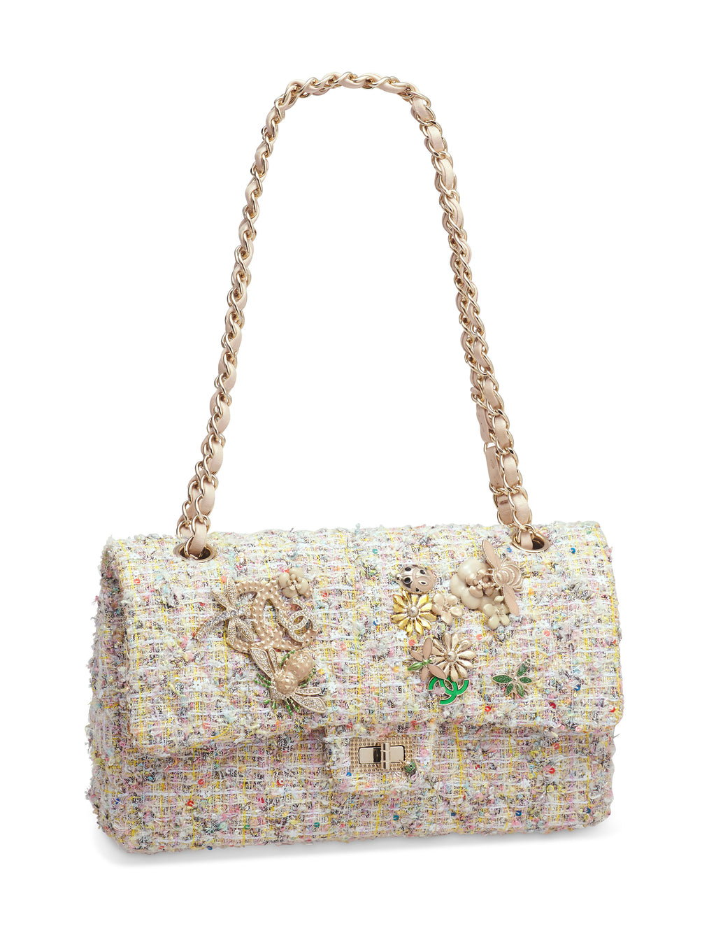 Limited Edition Chanel Garden Party 2.55 Reissue Tweed Classic Flap Bag (For Hire)
