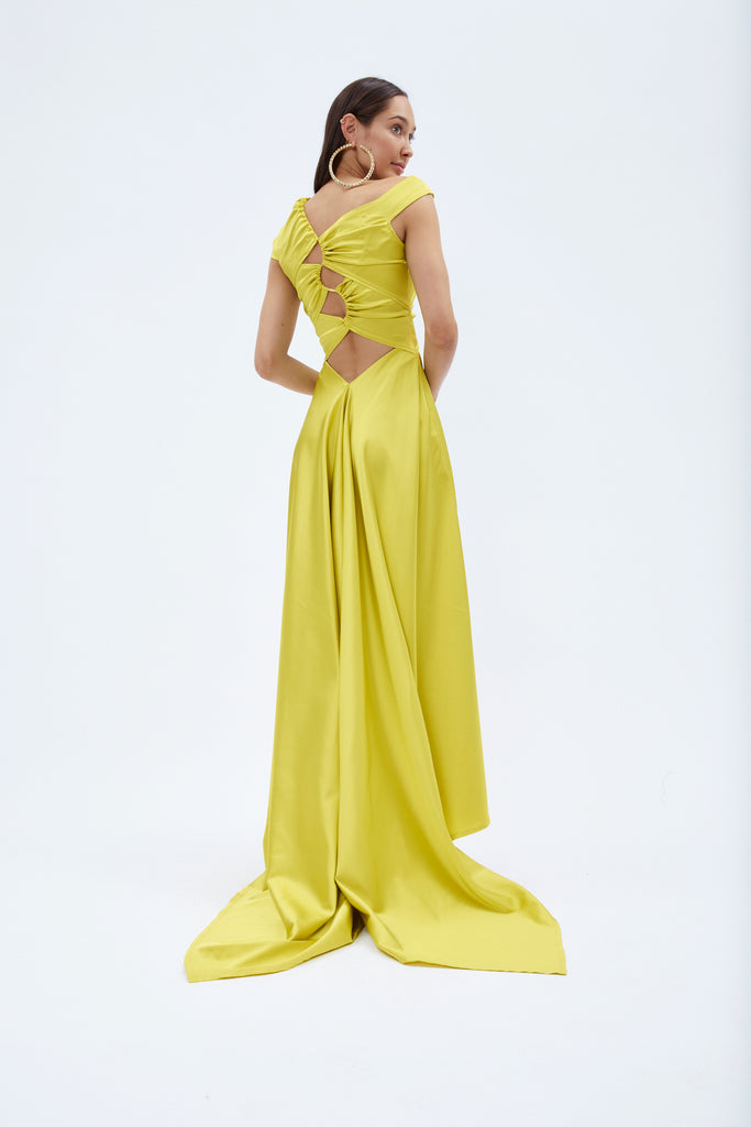 Sid Neigum Inverse Tension Gown Lime (For Hire)