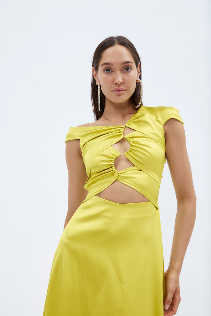 Sid Neigum Inverse Tension Gown Lime (For Hire)