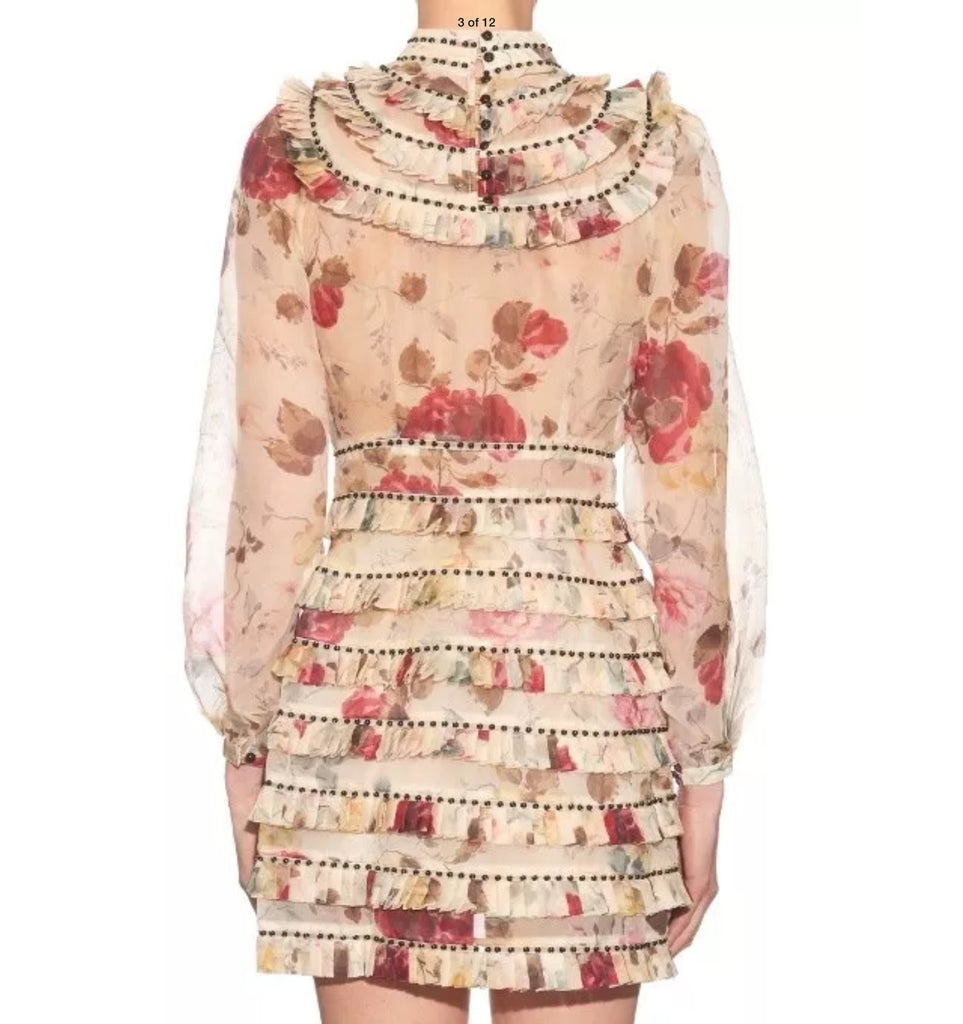 Zimmermann Mischief Floral Pleated Tuck Dress (For Hire)