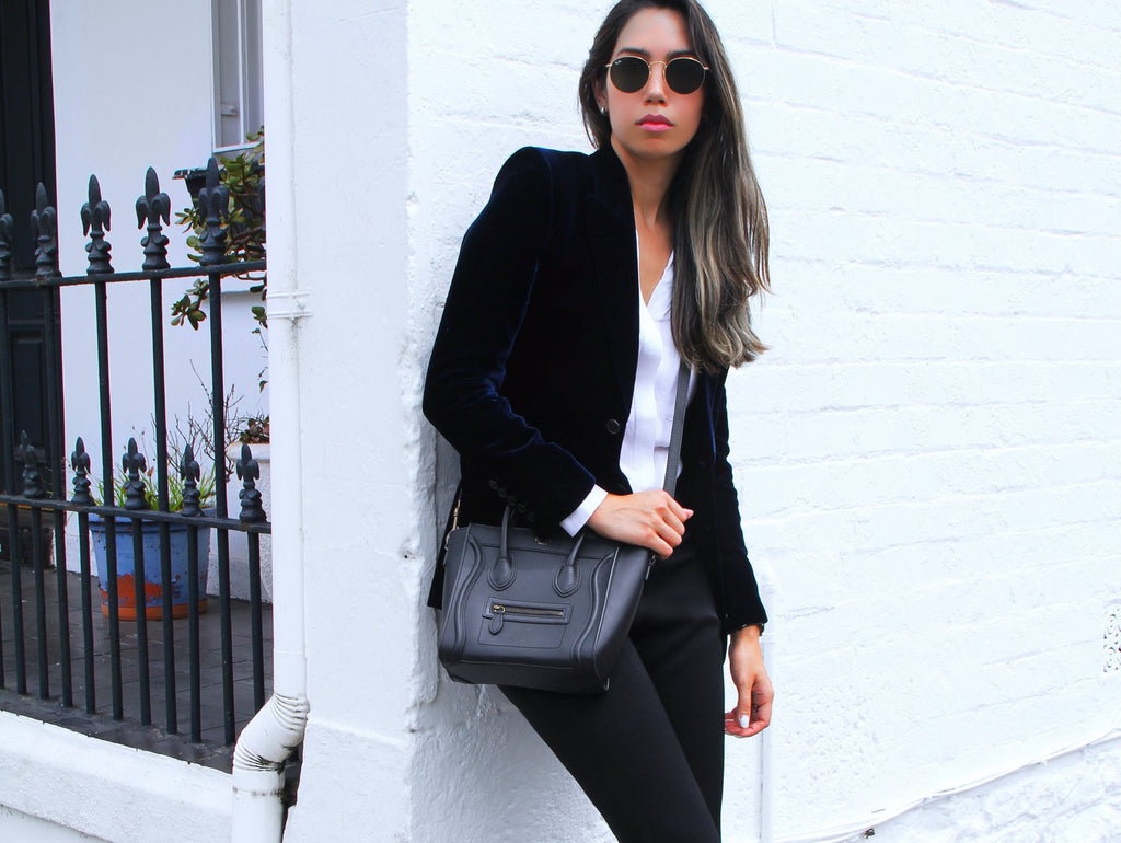 Saint Laurent Angie Velvet Blazer in Ink (For Hire)