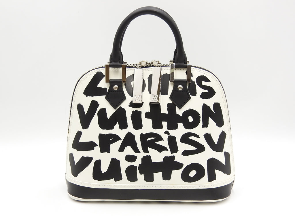 Vintage Louis Vuitton Graffiti Alma MM Bag Noir Black White (for Hire)