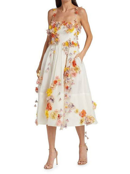 Zimmermann Postcard Midi Dress Ivory (For Hire)