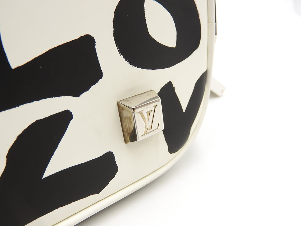 Vintage Louis Vuitton Graffiti Alma MM Bag Noir Black White (for Hire)