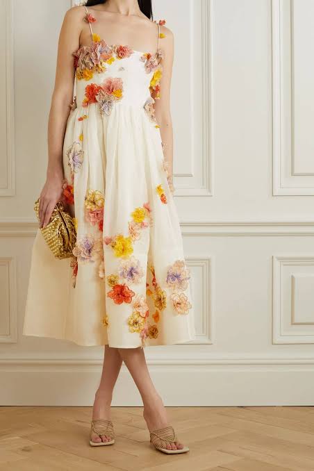 Zimmermann Postcard Midi Dress Ivory (For Hire)