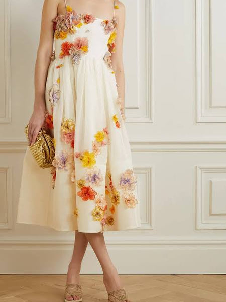 Zimmermann Postcard Midi Dress Ivory (For Hire)