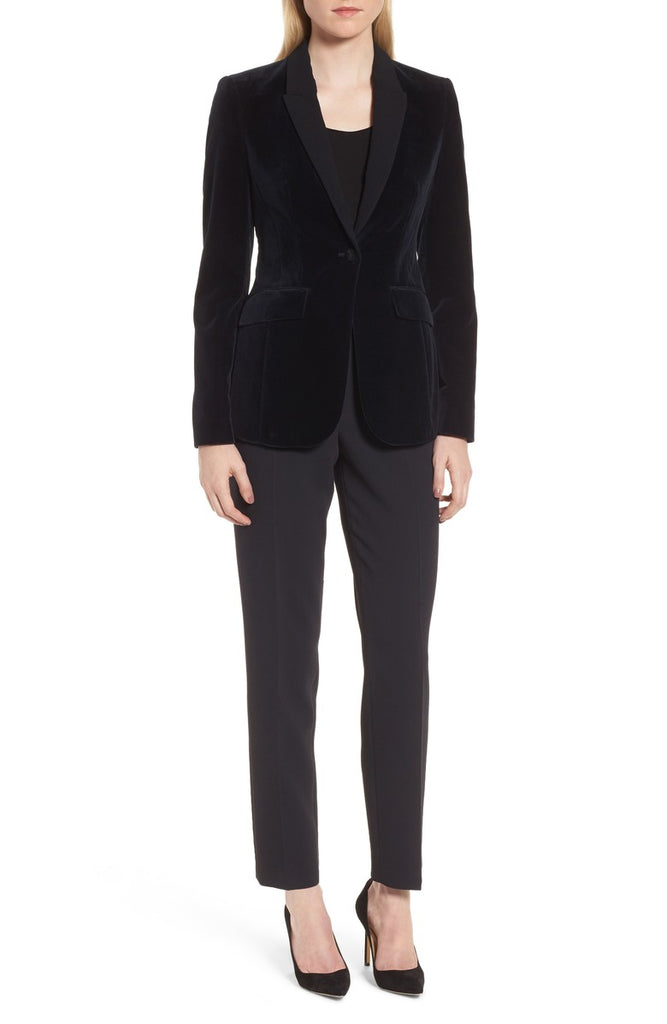 Hugo Boss French Navy Velvet Tuxedo Jacket and Pant Set (For Hire)
