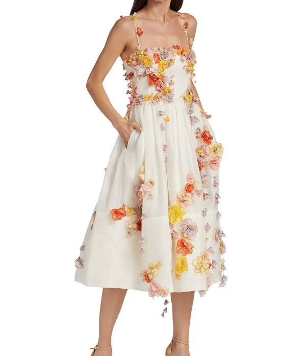 Zimmermann Postcard Midi Dress Ivory (For Hire)
