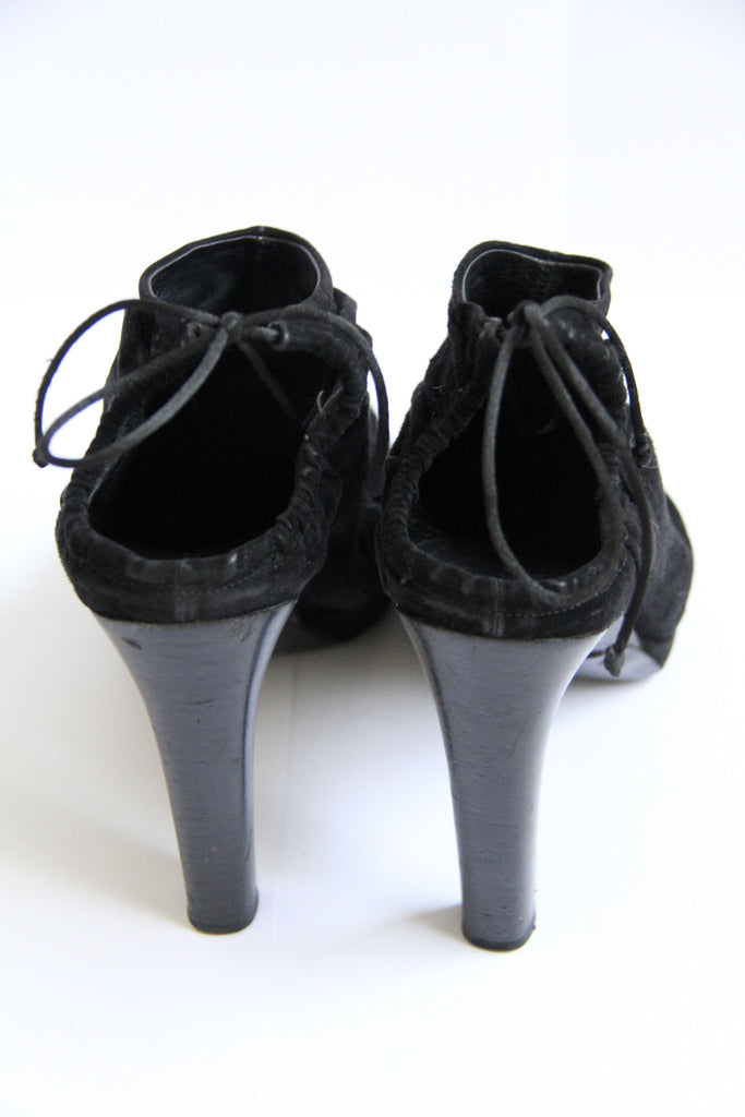 Gucci Black Suede Bootie Heels