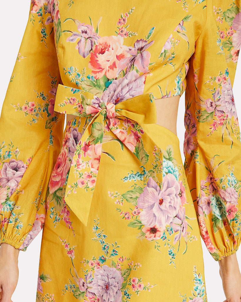 Zimmermann Zinnia Bow Cut Out Short Dress (For Hire)