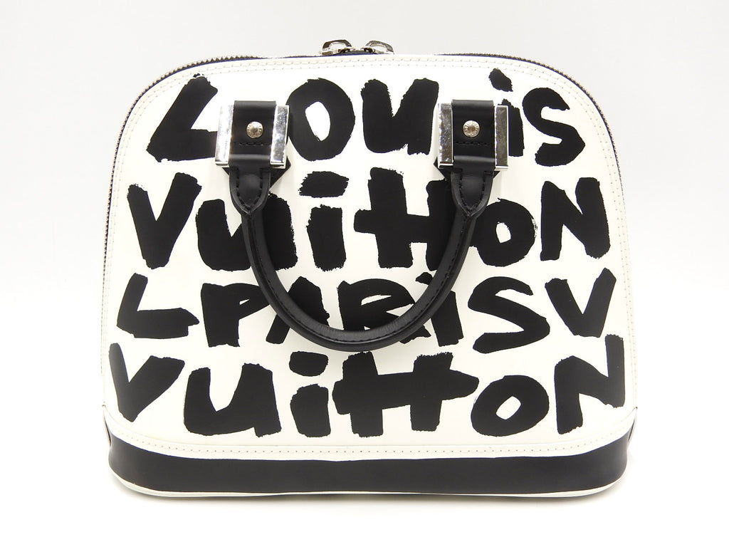 Vintage Louis Vuitton Graffiti Alma MM Bag Noir Black White (for Hire)