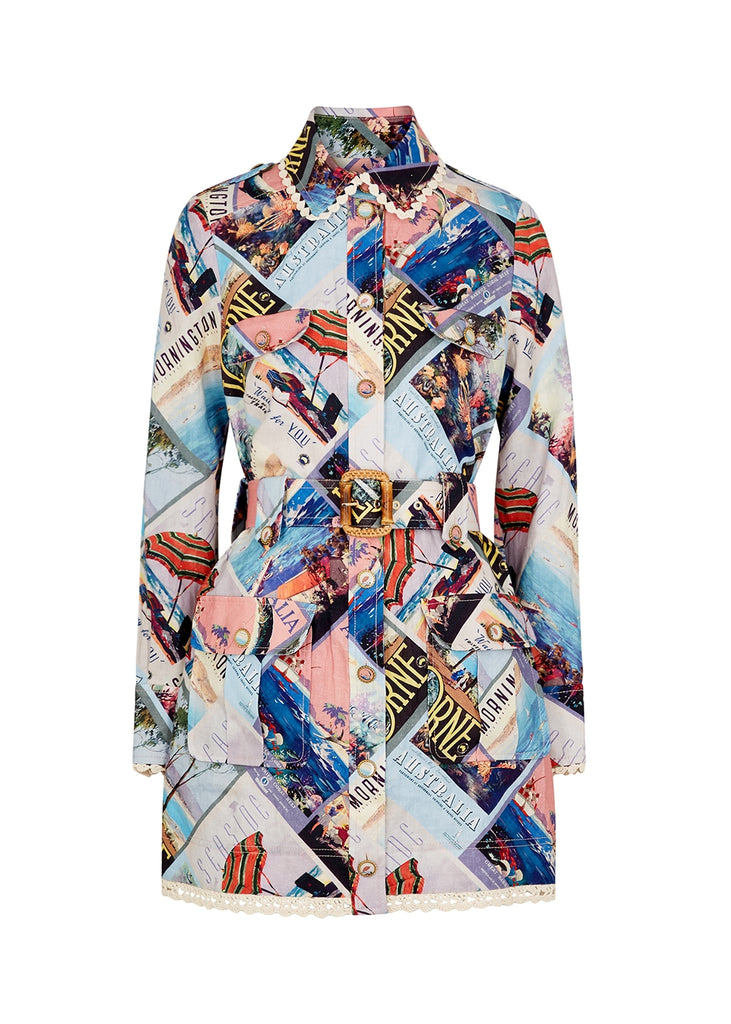 Zimmermann Postcard Shirt Mini Dress (For Hire)
