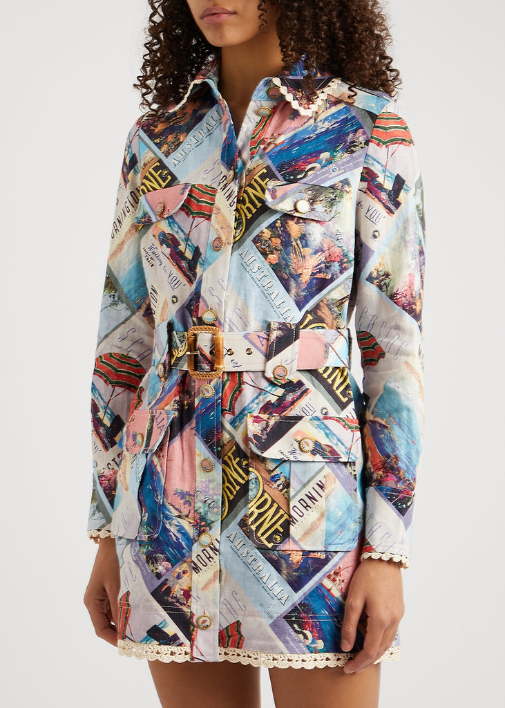 Zimmermann Postcard Shirt Mini Dress (For Hire)