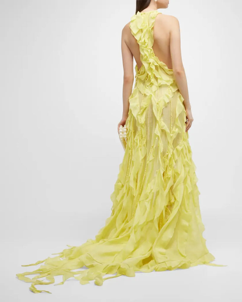 Zimmermann Wonderland Ruffle Gown Dress (For Hire)