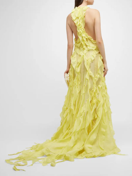 Zimmermann Wonderland Ruffle Gown Dress (For Hire)