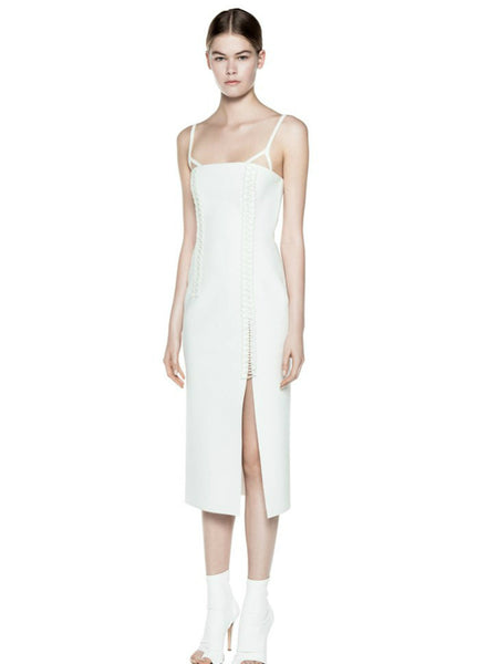 Dion Lee Corded Elastic Laced Coil Bustier Dress Ivory (For Hire)