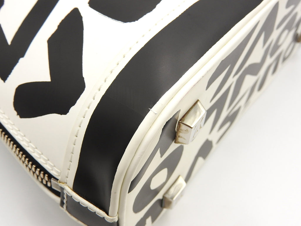 Vintage Louis Vuitton Graffiti Alma MM Bag Noir Black White (for Hire)
