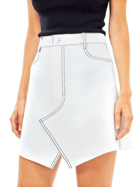 Dion Lee Shadow Stitch Mini Skirt Ivory