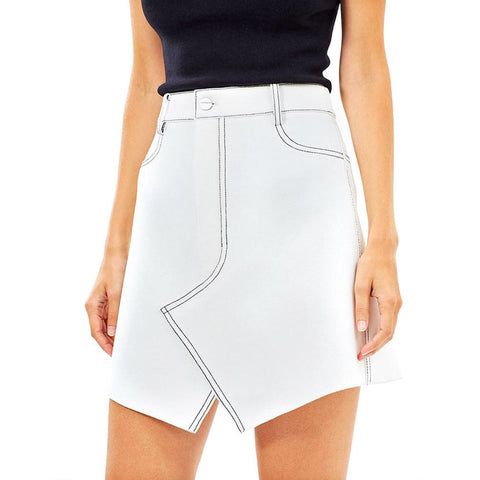 Dion Lee Shadow Stitch Mini Skirt Ivory