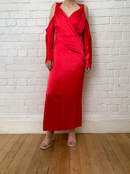 Dion Lee Hot Pink Satin Silk Dress For Hire EKOLUV