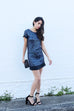 Cohen Et Sabine Blue Silk Sequin Mini Dress (For Hire)