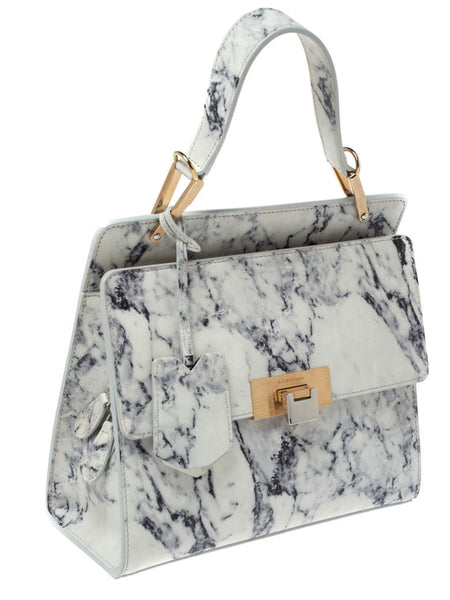 Balenciaga White Marble Le Dix Bag (for Hire)