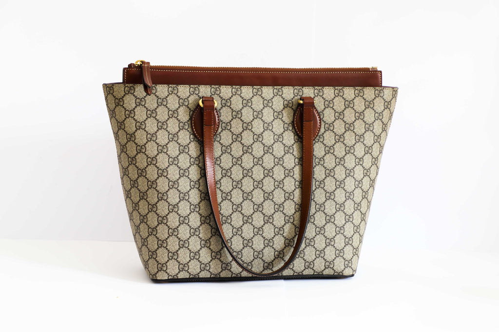 Gucci Jacquard Brown Tote Bag