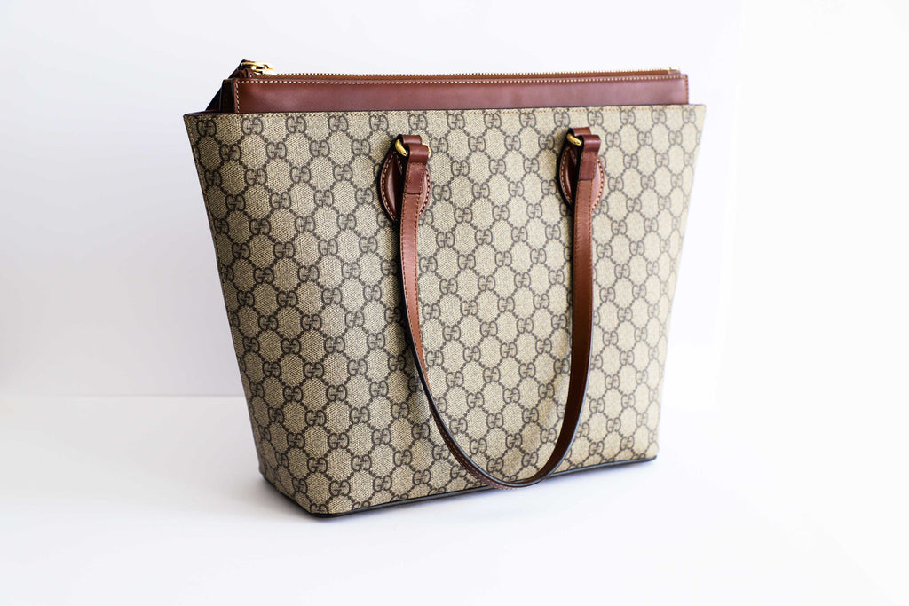 Gucci Jacquard Brown Tote Bag