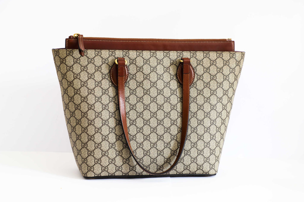 Gucci Jacquard Brown Tote Bag