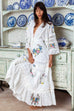 Fillyboo Charm Your Way -  Embroidered Maxi Dress/Duster - Rosey Tea In Ivory  (For Hire)
