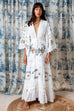 Fillyboo Charm Your Way -  Embroidered Maxi Dress/Duster - Rosey Tea In Ivory  (For Hire)
