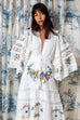 Fillyboo Charm Your Way -  Embroidered Maxi Dress/Duster - Rosey Tea In Ivory  (For Hire)