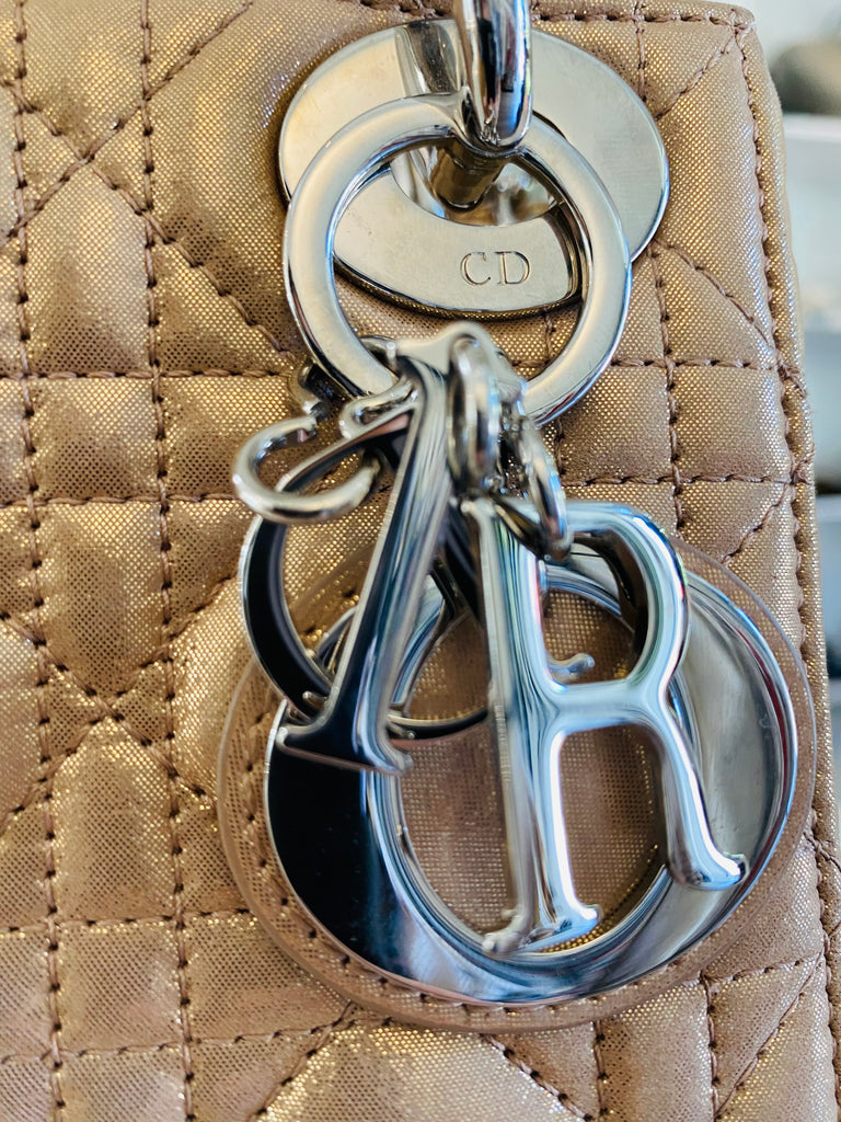 Christian Dior Rose Gold Leather Small Lady Dior My ABCDior Bag (For Sale)