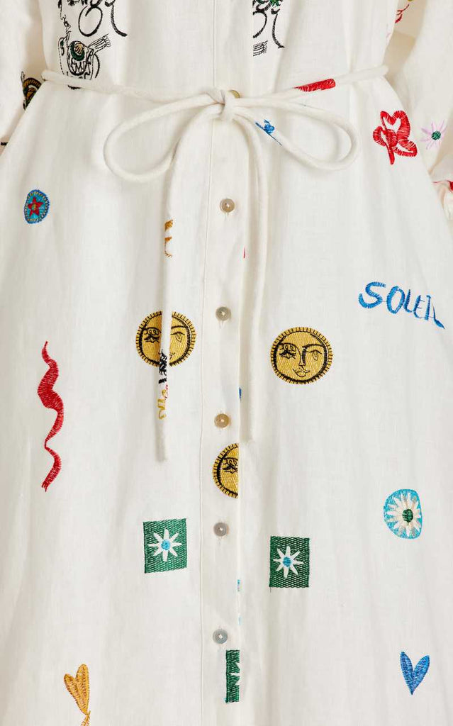 Soleil Embroidered Shirt Dress (For Hire)