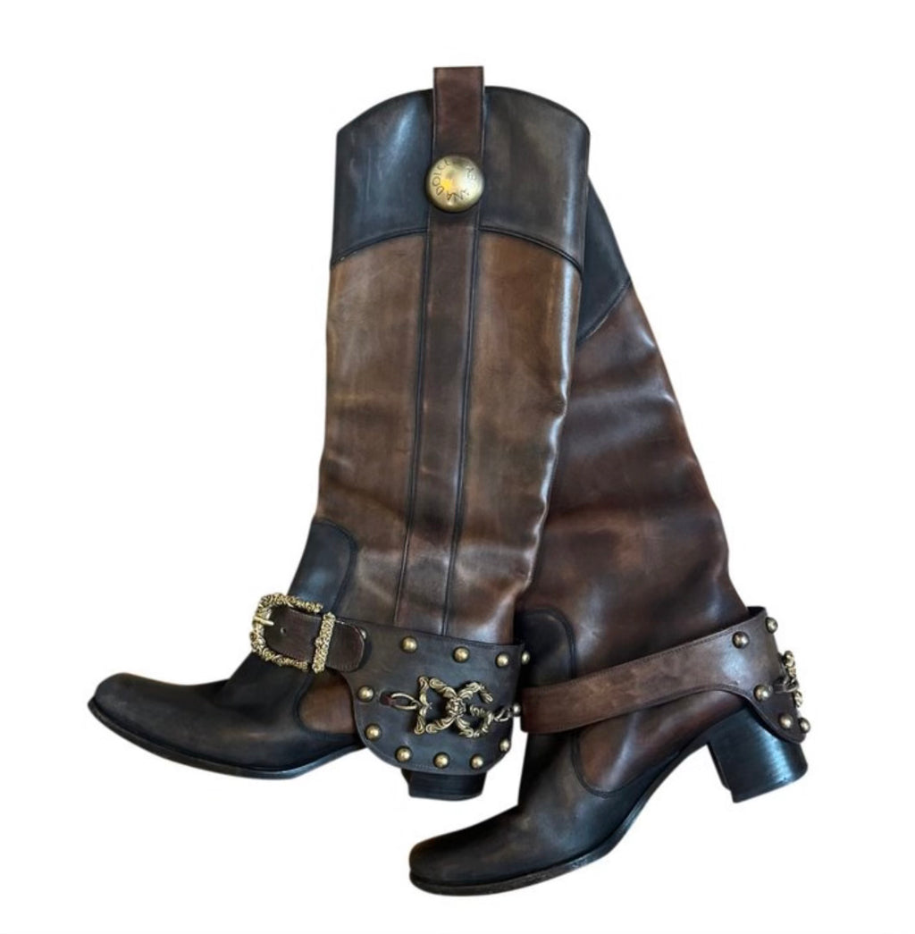 Vintage Dolce & Gabbana Embellished Boots Fall Runway 2006