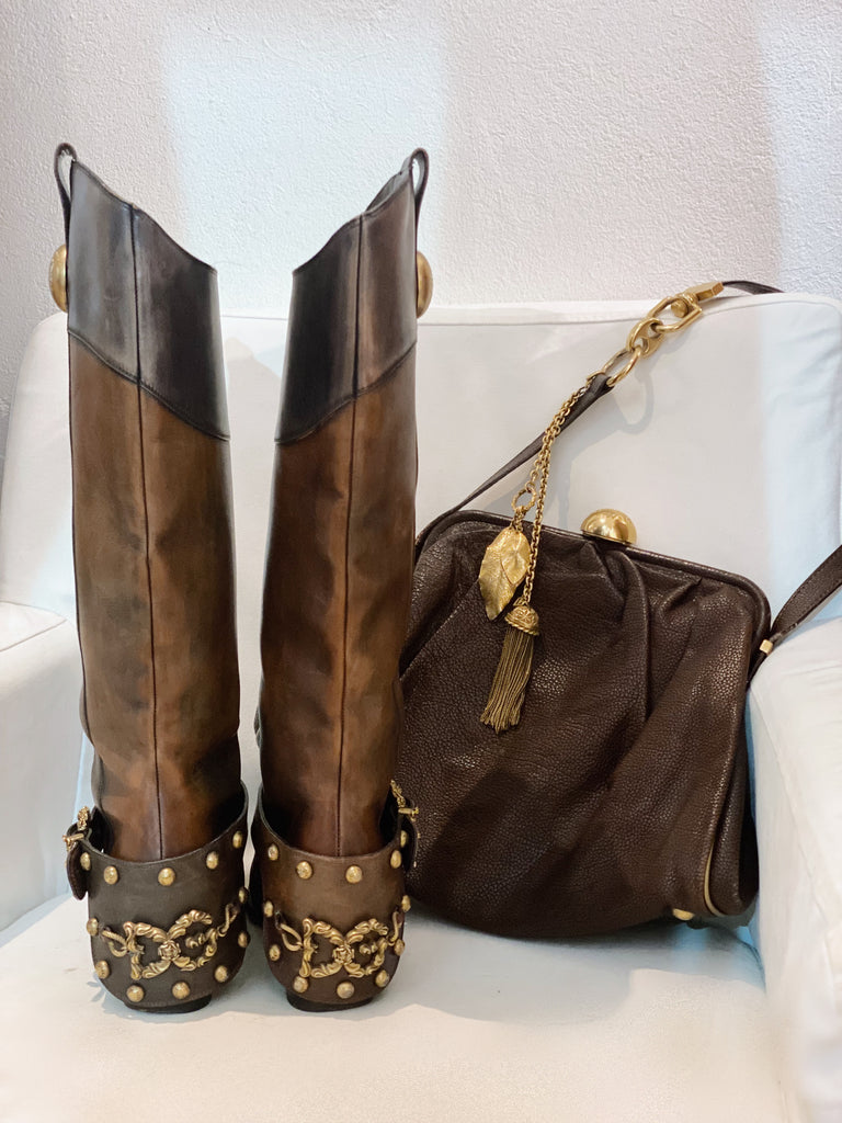 Vintage Dolce & Gabbana Embellished Boots Fall Runway 2006